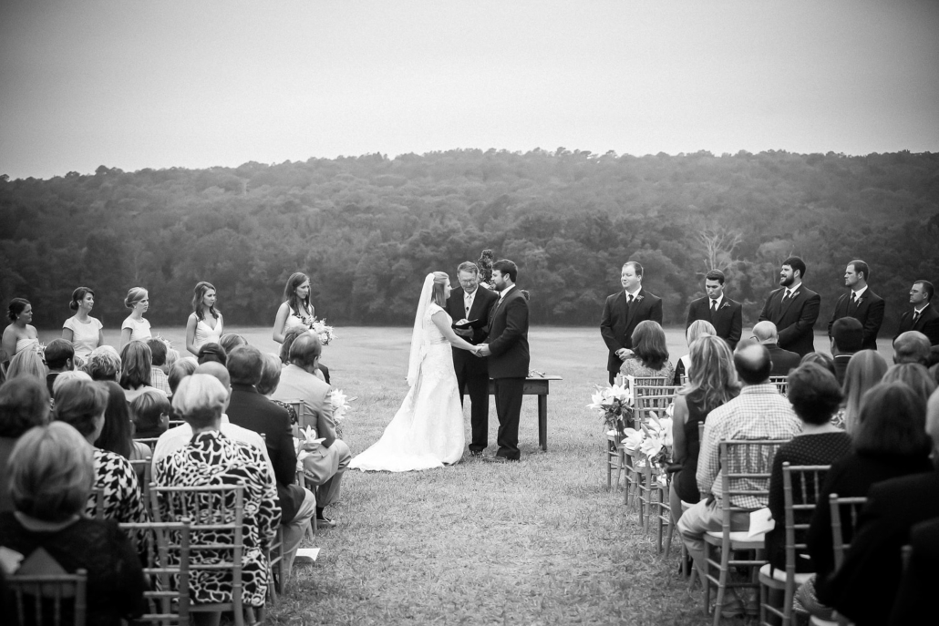 Bride and Groom outdoor wedding ceremony.